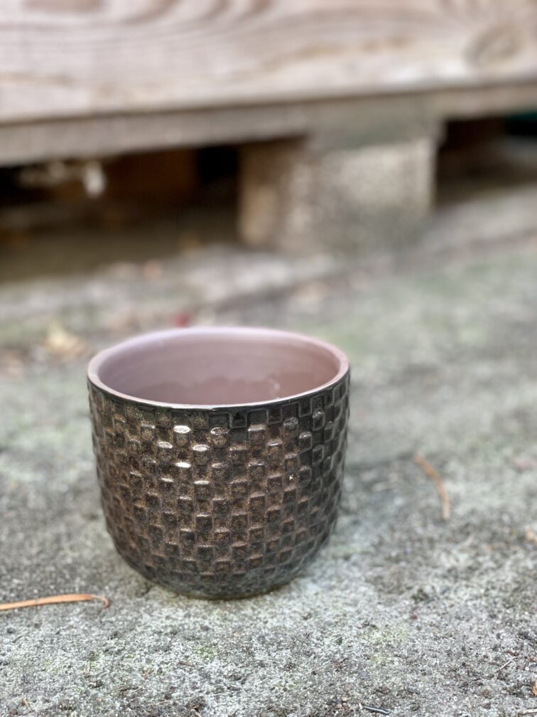 Zdjęcie doniczki lub oslonki: Osłonka Retro Black 9x9 cm, ujęcie 1