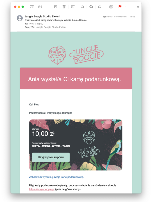 Karta podarunkowa (wersja elektroniczna)