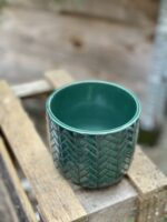Zdjęcie doniczki lub oslonki: Osłonka Fishbone Green 12 × 13 cm, ujęcie 3