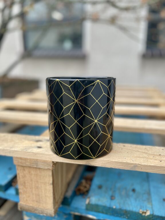 Zdjęcie doniczki lub oslonki: Osłonka Geometry Black 12x13 cm, ujęcie 1