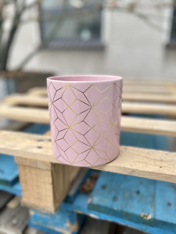Zdjęcie doniczki lub oslonki: Osłonka Geometry Pink 12x13 cm, ujęcie 1